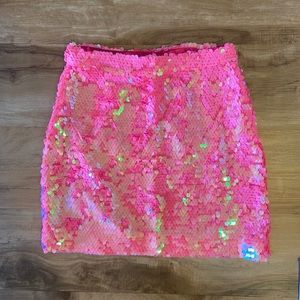 MILLY MODERN PINK SEQUIN SKIRT SZ 2